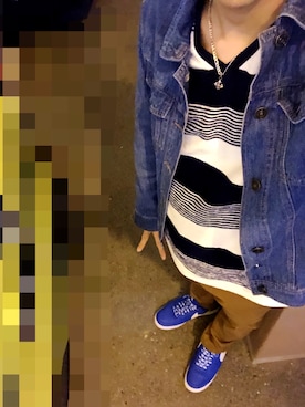 「AIR FORCE 1」｜「アイテム（デニムジャケット）」を使った、Takuさん（メンズ・165cm）の春コーディネート