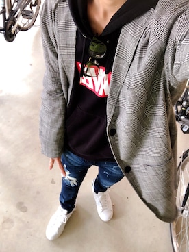 「MinoriTY（マイノリティ）のアイテム（チェスターコート）」を使った、Takuさん（メンズ・165cm）の春コーディネート