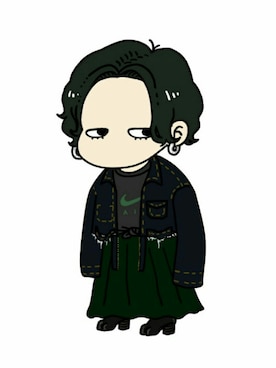 「Yohji Yamamoto（ヨウジヤマモト）のアイテム（デニムジャケット）」を使った、皿 割子さん（レディース・162cm）の春コーディネート