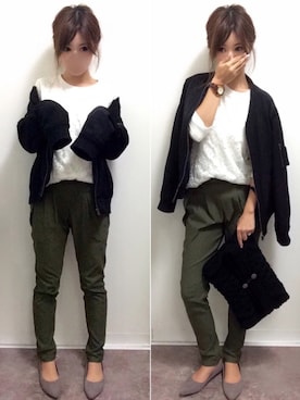 「ポインテッドトゥパンプス」｜hitomiiinさん（レディース・155cm）の秋コーディネート