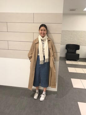 「Simplicite（サンプリシテ）のアイテム（トレンチコート）」を使った、nappaさん（レディース・154cm）の秋コーディネート