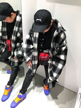 「WHITELAND（ホワイトランド）のアイテム（エコバッグ/サブバッグ）」を使った、柏木　翔真さん（メンズ・165cm）の冬コーディネート