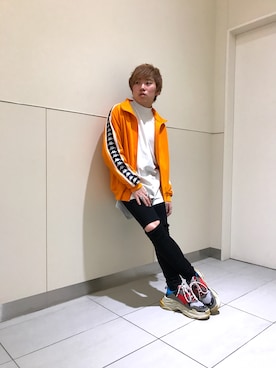 「Kappa（カッパ）のアイテム」を使った、柏木　翔真さん（メンズ・165cm）の春コーディネート