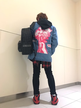 「MCM（エムシーエム）のアイテム」を使った、柏木　翔真さん（メンズ・165cm）の春コーディネート