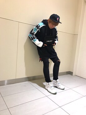 「RIPNDIP（リップンディップ）のアイテム」を使った、柏木　翔真さん（メンズ・165cm）の春コーディネート