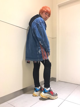 「Little sunny bite（リトルサニーバイト）のアイテム（ジャケット/アウター）」を使った、柏木　翔真さん（メンズ・165cm）の春コーディネート