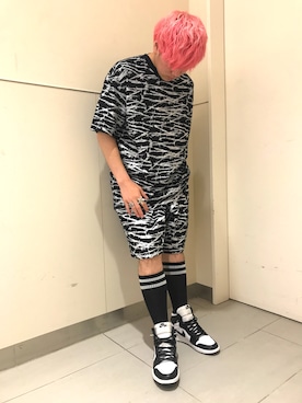 「PLEASURES（プレジャー）のアイテム」を使った、柏木　翔真さん（メンズ・165cm）の夏コーディネート