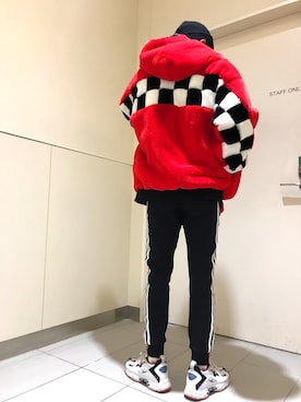「アイテム（ブルゾン）」を使った、柏木　翔真さん（メンズ・165cm・10代）の冬コーディネート