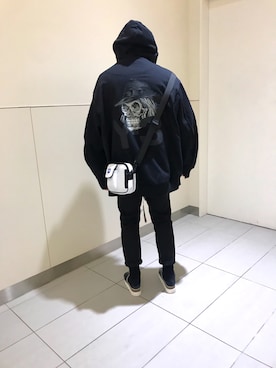 「Y-3（ワイスリー）のアイテム（トップス）」を使った、柏木　翔真さん（メンズ・165cm）の冬コーディネート