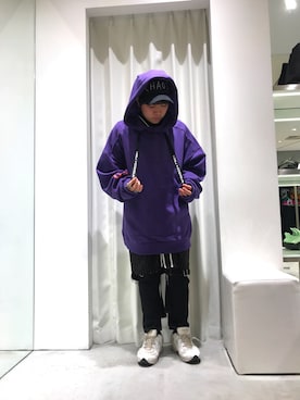 「AZSのアイテム（キャップ）」を使った、柏木　翔真さん（メンズ・165cm）の春コーディネート