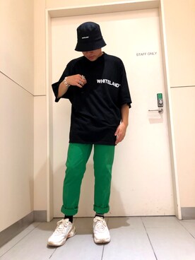 「L.H.P（エルエイチピー）のアイテム（帽子）」を使った、柏木　翔真さん（メンズ・165cm）の夏コーディネート