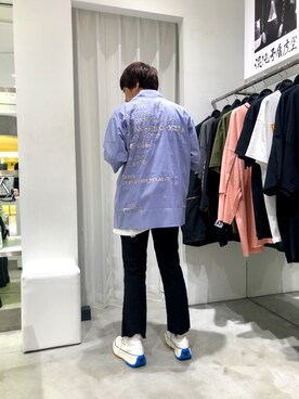 「DANKE SCHON（ダンケシェーン）のDankeSchone/ダンケシェーン/Stripe Albert S/S SHIRTS(ショートスリーブシャツ)（シャツ/ブラウス）」を使った、柏木　翔真さん（メンズ・165cm）の夏コーディネート