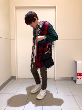 「DANKE SCHON（ダンケシェーン）のアイテム（バッグ）」を使った、柏木　翔真さん（メンズ・165cm）の夏コーディネート