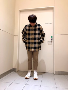 「DANKE SCHON（ダンケシェーン）のアイテム（ブルゾン）」を使った、柏木　翔真さん（メンズ・165cm）の秋コーディネート