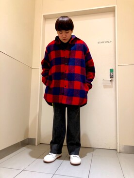 「WHITELAND BLACKBURN」｜「アイテム（その他アウター）」を使った、柏木　翔真さん（メンズ・165cm）の冬コーディネート