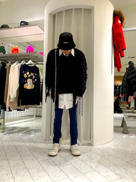 「L.H.P（エルエイチピー）のアイテム（帽子）」を使った、柏木　翔真さん（メンズ・165cm）の冬コーディネート