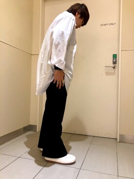 「L.H.P Private Brand（エルエイチピープライベートブランド）のアイテム（パンツ）」を使った、柏木　翔真さん（メンズ・165cm）の冬コーディネート