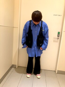 「L.H.P Private Brand（エルエイチピープライベートブランド）のアイテム（パンツ）」を使った、柏木　翔真さん（メンズ・165cm）の冬コーディネート