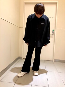「L.H.P Private Brand（エルエイチピープライベートブランド）のアイテム（パンツ）」を使った、柏木　翔真さん（メンズ・165cm）の冬コーディネート