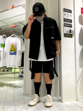 「KaneZ（ケインズ）のアイテム（キャップ）」を使った、柏木　翔真さん（メンズ・165cm）の夏コーディネート