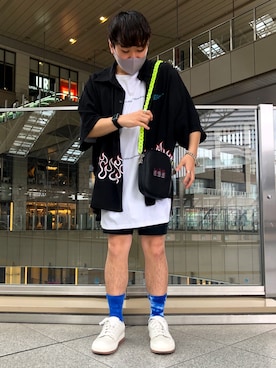 「AZS TOKYO（アザストーキョー）のアイテム」を使った、柏木　翔真さん（メンズ・165cm）の夏コーディネート