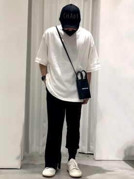 「AZSのアイテム（キャップ）」を使った、柏木　翔真さん（メンズ・165cm）の夏コーディネート