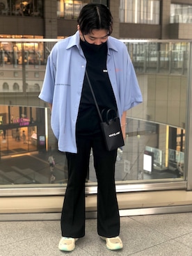 「WHITELAND（ホワイトランド）のアイテム（Tシャツ/カットソー）」を使った、柏木　翔真さん（メンズ・165cm）の夏コーディネート