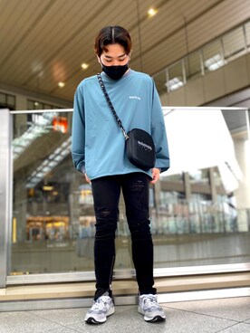 「WHITELAND（ホワイトランド）のアイテム（スウェット）」を使った、柏木　翔真さん（メンズ・165cm）の夏コーディネート