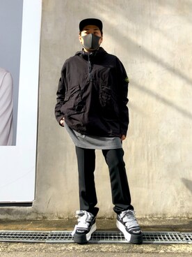 「L.H.P（エルエイチピー）のアイテム（シューズ）」を使った、柏木　翔真さん（メンズ・165cm）の秋コーディネート