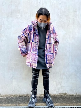「L.H.P（エルエイチピー）のアイテム（シューズ）」を使った、柏木　翔真さん（メンズ・165cm）の冬コーディネート