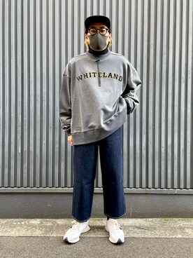 「WHITELAND（ホワイトランド）のアイテム（スウェット）」を使った、柏木　翔真さん（メンズ・165cm）の冬コーディネート