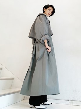 「EMODA（エモダ）のアイテム（トレンチコート）」を使った、YUURIさん（レディース・160cm）の春コーディネート