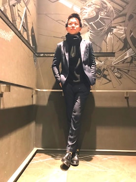 「Paul Smith（ポールスミス）のアイテム（その他シューズ）」を使った、ゆうさん（メンズ・175cm）の冬コーディネート