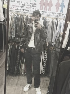 「EDWIN（エドウィン）のアイテム（ライダースジャケット）」を使った、tatoさん（メンズ・183cm）の春コーディネート