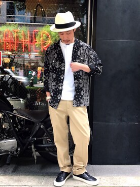 「schott（ショット）のSchott/ショット/URBAN CHINO PANTS/アーバン チノパンツ（チノパンツ）」を使った、kenshinさん（メンズ・162cm）の夏コーディネート