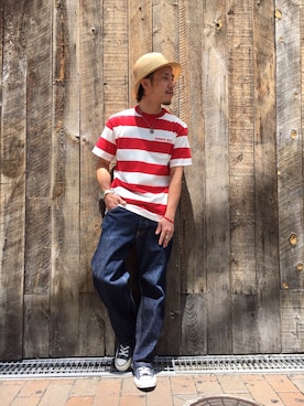 「schott(ショット)のアイテム(ブレスレット)」を使った、kenshinさん(メンズ・162cm)の夏コーディネート