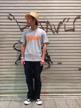 「schott(ショット)のアイテム(ブレスレット)」を使った、kenshinさん(メンズ・162cm)の夏コーディネート