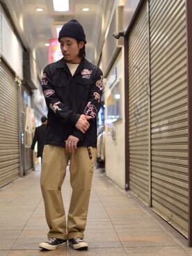 「schott（ショット）のSchott/ショット/URBAN CHINO PANTS/アーバン チノパンツ（チノパンツ）」を使った、kenshinさん（メンズ・162cm）の冬コーディネート