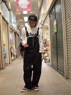 「schott kobe」｜「アイテム（オールインワン・サロペット）」を使った、kenshinさん（メンズ・162cm）の春コーディネート