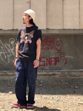 「schott（ショット）のSchott/ショット/ARMY FATIGUE PANTS/アーミー ファティーグ パンツ（その他パンツ）」を使った、kenshinさん（メンズ・162cm）の夏コーディネート