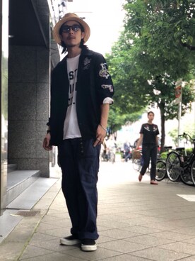 「schott（ショット）のSchott/ショット/ARMY FATIGUE PANTS/アーミー ファティーグ パンツ（その他パンツ）」を使った、kenshinさん（メンズ・162cm）の夏コーディネート