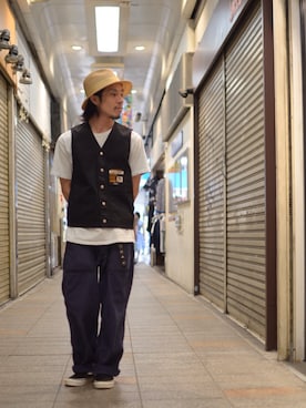 「schott（ショット）のSchott/ショット/ARMY FATIGUE PANTS/アーミー ファティーグ パンツ（その他パンツ）」を使った、kenshinさん（メンズ・162cm）の夏コーディネート