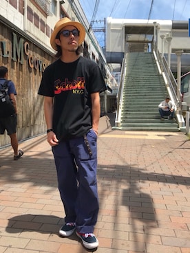 「schott（ショット）のSchott/ショット/ARMY FATIGUE PANTS/アーミー ファティーグ パンツ（その他パンツ）」を使った、kenshinさん（メンズ・162cm）の夏コーディネート