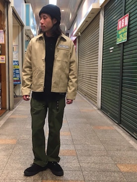 「schott（ショット）のSchott/ショット/ARMY FATIGUE PANTS/アーミー ファティーグ パンツ（その他パンツ）」を使った、kenshinさん（メンズ・162cm）の冬コーディネート