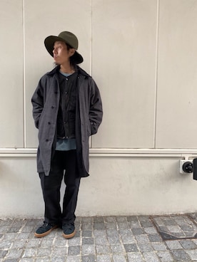 「schott（ショット）のアイテム（ステンカラーコート）」を使った、kenshinさん（メンズ・162cm）の冬コーディネート
