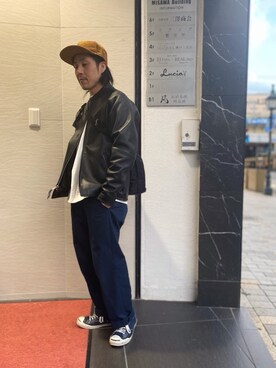 「ノーカラー」｜「アイテム（帽子）」を使った、kenshinさん（メンズ・162cm）の冬コーディネート