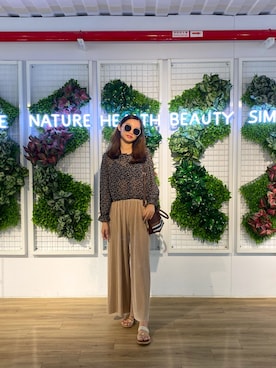 「uniのアイテム」を使った、Chi さん（レディース・170cm）の夏コーディネート