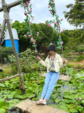 「uniのアイテム」を使った、Chi さん（レディース・171cm）の秋コーディネート