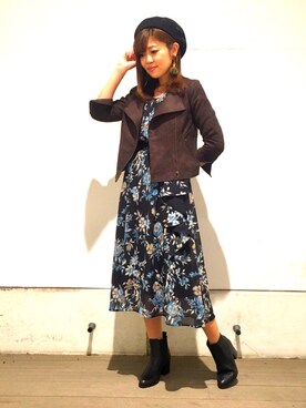 「OFUON（オフオン）のアイテム（その他アウター）」を使った、nakayamaさん（レディース・166cm）の秋コーディネート