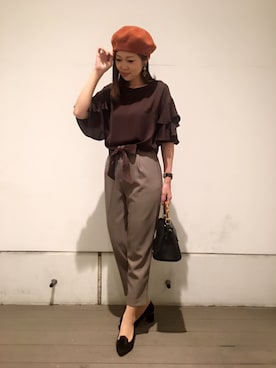 「OFUON le MK（オフオンルエムケー）のアイテム」を使った、nakayamaさん（レディース・166cm）の秋コーディネート